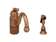 Beluga Single Handle Faucet With Curved Swivel Spout Curved And Solid Brass Spray Polished Copper