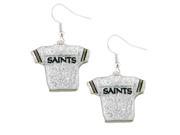 New Orleans Saints NFL Sports Team Logo Glitter Sparkle French Hook Style Charm Dangle Earring Set