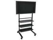 Luxor Black Universal LCD Flat Panel Stand with 3 Shelves