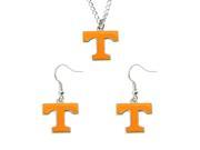 Tennessee Vols Necklace and Dangle Earring Charm Set NCAA