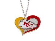 NFL Kansas City Chiefs Swirl Heart Necklace Charm Gift Set