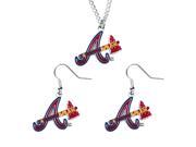 NCAA Atlanta Braves Necklace And Dangle Earring Set Charm