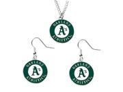 NCAA Oakland Athletics A s Necklace And Dangle Earring Set Charm