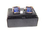 NCAA West Virginia Mountaineers Square Cufflinks with Square Shape Logo Design Gift Box Set