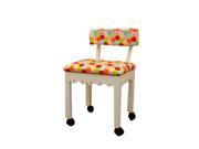 Craft Room Furniture Model 6011 White Chair with Gingerbread and Hexi Rainbow fabric