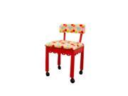 Craft Room Furniture Model 6016 Red Chair with Gingerbread and Hexi Rainbow fabric