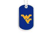 West Virginia Mountaineers Dog Tag Domed Necklace Charm Chain