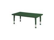 ECR4Kids Childrens Play 24 x 48 Resin Adjustable Activity Table Green