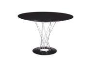 Modmade Home Restaurant Twist Table Wood Top Chrome Base 47 Black Silver