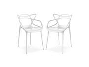 Modmade Home Restaurant Loop Chair Pack of 2 White