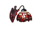 Amora Lighting Home Decorative AM097WL08 Tiffany Style Dragonfly Wall Sconce Lamp Fixture