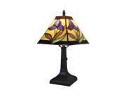 Amora Lighting AM078TL08 Tiffany Style Mission Design Mini Table Lamp Purple