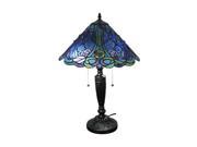 Amora Lighting AM1102TL16 Tiffany Style Blue Table Lamp 24 Tall