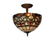 Amora Lighting AM1081HL12 Tiffany Style Ceiling Lamp