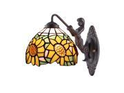 Amora Lighting AM1074WL08 Tiffany Style Sunflower Wall Lamp