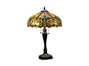 Amora Lighting AM1071TL16 Tiffany Style 2 light 25 Baroque Table Lamp