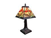 Amora Lighting Tiffany Style AM029TL08 14.5 Floral Mini Table Lamp