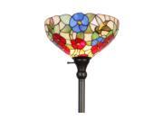 Amora Lighting Tiffany style AM022FL14 Hummingbirds Floral Torchiere Floor Lamp 70 Inches Tall
