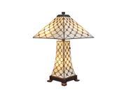 Amora Lighting AM013TL14 Tiffany Style Jeweled Double Lit 3 Light Table Lamp 14