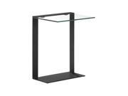 Zuo Modern Zeon Side Table Clear Glass Top Black Base