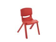 ECR4Kids 16 Resin School Stack Chair Red 6 Pack