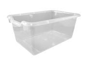 Offex Scoop Front Storage Bins Clear 10 Pack