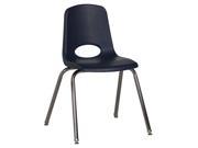 ECR4Kids 18 Stack Chair Chrome Legs with Swivel Glide Navy