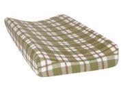 Trend Lab Nursery Kids Baby Green and Brown Plaid Deluxe Flannel Changing Pad Cover