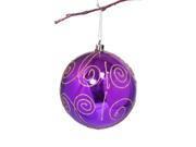 Perfect Holiday 10cm Home Decorative Shiny Purple Ball With Hand Painted