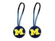 Michigan Wolverines Zipper Pull Charm Tag Set Luggage Pet ID NCAA