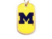 Michigan Wolverines Dog Tag Domed Necklace Charm Chain Ncaa