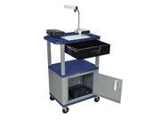 Luxor Multipurpose Utility Cart With Cabinet and Drawer Topaz and Nickel