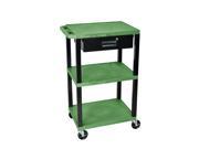 Luxor Multipurpose Utility Cart With Drawer Green and Black
