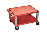 Luxor WT16RE N Tuffy Red 2 Shelf AV Cart