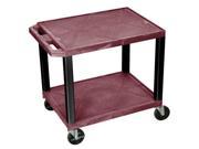 Luxor Multipurpose Utility Cart No Electric Burgundy with Black Legs