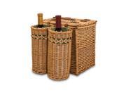 Picnic Time Vino Wine Food Storage Basket With Wine Cheese Service for Two Pine Green with Nouveau Grape