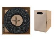 Offex Wholesale CAT5E UTP Bulk Cable Stranded 350MHz 24 AWG Black 1000 ft