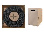 Offex Wholesale CAT6 UTP Solid Bulk Cable Black 1000 ft