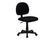 Flash Furniture Mid Back Ergonomic Black Fabric Mobile Computer Home Office Desk Task Chair with Adjustable Arms