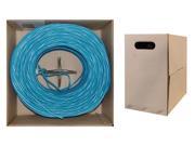 Offex Wholesale CAT6 UTP Solid Plenum 23 AWG Bulk Cable Blue 1000 ft