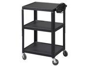 Balt Adjustable Utility Cart 26 42 inches H With Electrical Black
