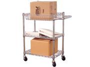 Luxor Adjustable Mobile Multipurpose Home Office Rolling 3 Shelf Wire Tub Heavy Duty Transport Storage Utility Cart