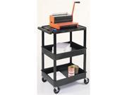 Luxor STC211 B Flat Top and Tub Middle Bottom Shelf Cart