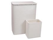Redmon CHELSEA COLLECTION HAMPER AND MATCHING WASTEBASKET SET White