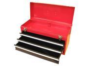 Excel Hardware Red 3 Drawer Multipurpose Portable Metal Toolbox w Tray