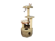 Armarkat 57 Soft Heavy Wooden Premium Condo House Pet Cat Tower Tree Furniture Khaki