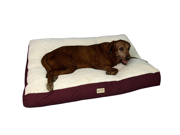 Armarkat Indoor Canvas And Plush Velvet Pet Dog Warm Cushion Sleeper Mat Medium Burgundy And Ivory