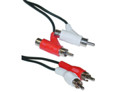 Cable Wholesale RCA Audio Piggyback Cable 2 male to male RCA female piggy back 12 ft