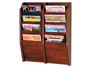 Wooden Mallet Cascade 8 Pocket Magazine Display Rack Mahogany