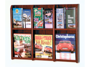 Wooden Mallet Home Office Divulge 6 Magazine 12 Brochure Wall Display Rack with Brochure Inserts Mahogany
